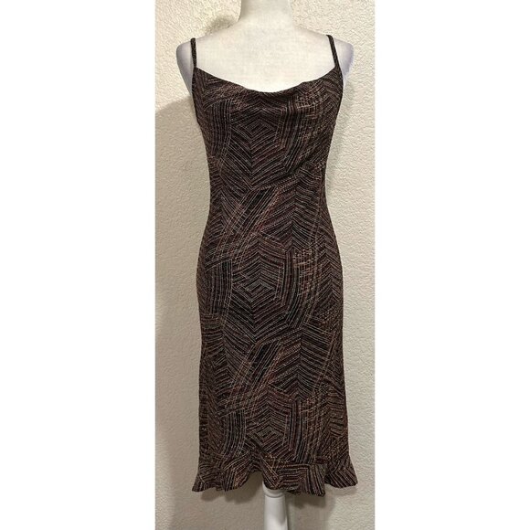 Von Mozaya Vintage 90s Multicolor Ruffle Mini Party Stretch Dress - Picture 1 of 7
